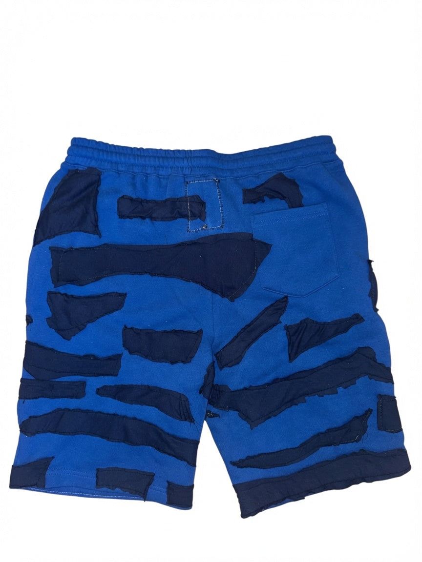 Blue Patched Shorts